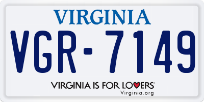 VA license plate VGR7149