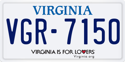 VA license plate VGR7150