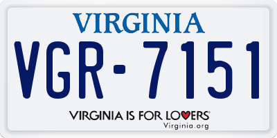 VA license plate VGR7151
