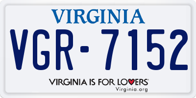 VA license plate VGR7152