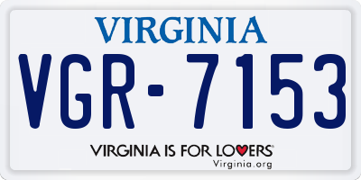 VA license plate VGR7153