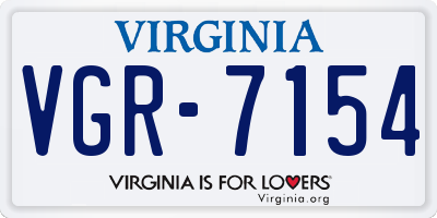 VA license plate VGR7154