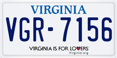 VA license plate VGR7156