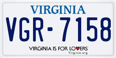 VA license plate VGR7158