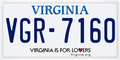 VA license plate VGR7160