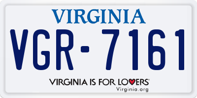 VA license plate VGR7161