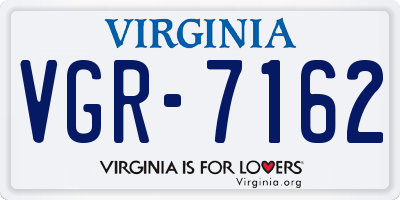 VA license plate VGR7162