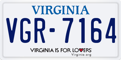 VA license plate VGR7164