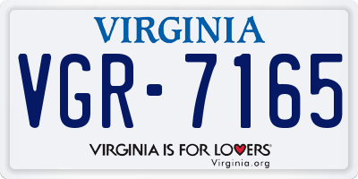VA license plate VGR7165