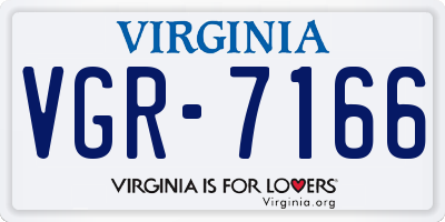 VA license plate VGR7166