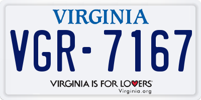 VA license plate VGR7167