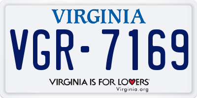 VA license plate VGR7169