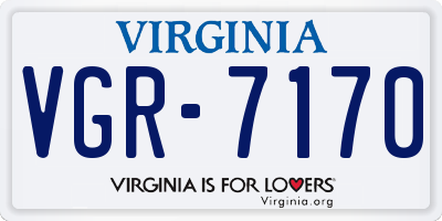 VA license plate VGR7170