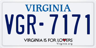 VA license plate VGR7171