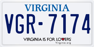 VA license plate VGR7174