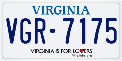 VA license plate VGR7175
