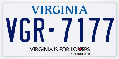 VA license plate VGR7177