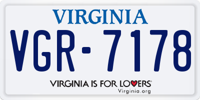 VA license plate VGR7178