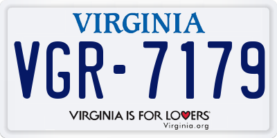 VA license plate VGR7179