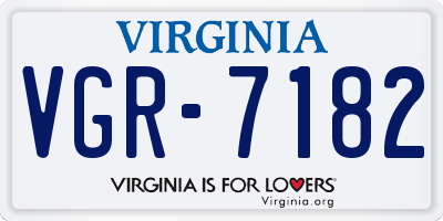 VA license plate VGR7182