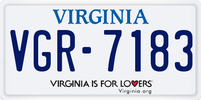 VA license plate VGR7183