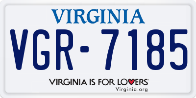 VA license plate VGR7185