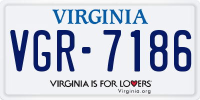 VA license plate VGR7186