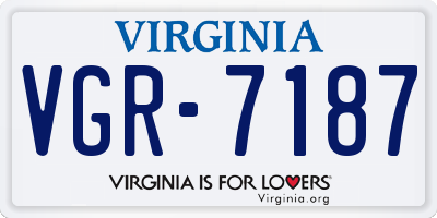 VA license plate VGR7187