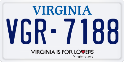 VA license plate VGR7188