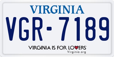 VA license plate VGR7189