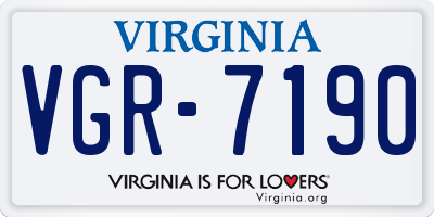 VA license plate VGR7190