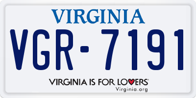 VA license plate VGR7191