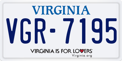 VA license plate VGR7195