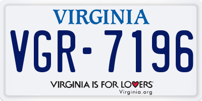 VA license plate VGR7196