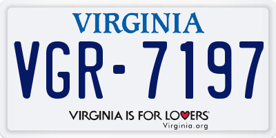 VA license plate VGR7197