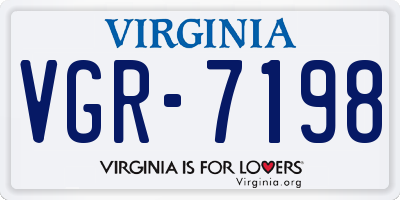 VA license plate VGR7198