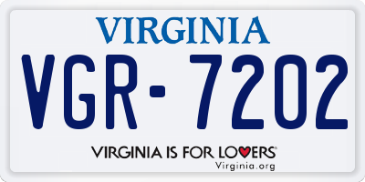 VA license plate VGR7202