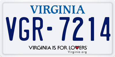 VA license plate VGR7214