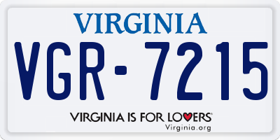 VA license plate VGR7215