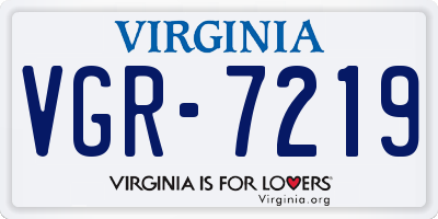 VA license plate VGR7219