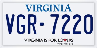 VA license plate VGR7220
