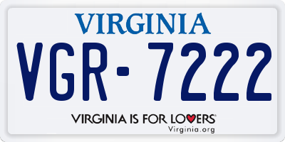 VA license plate VGR7222