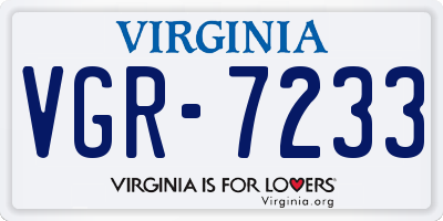 VA license plate VGR7233