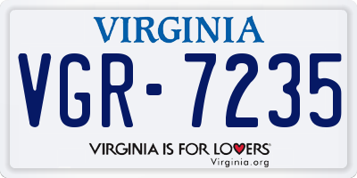 VA license plate VGR7235