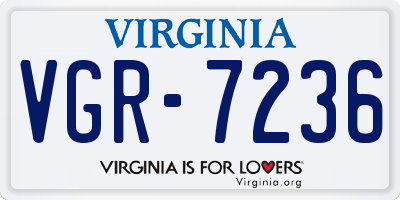 VA license plate VGR7236