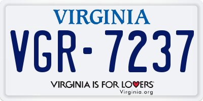 VA license plate VGR7237