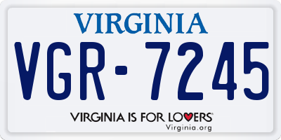 VA license plate VGR7245