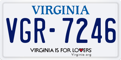 VA license plate VGR7246