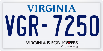 VA license plate VGR7250
