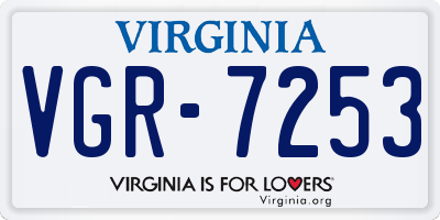 VA license plate VGR7253
